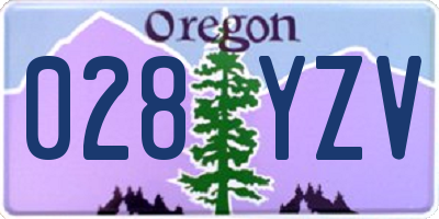 OR license plate 028YZV