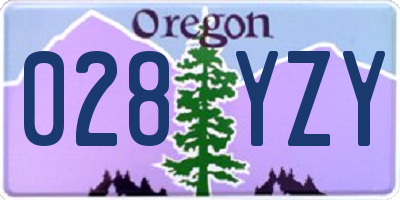 OR license plate 028YZY