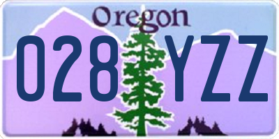 OR license plate 028YZZ