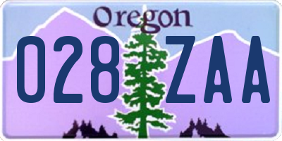 OR license plate 028ZAA
