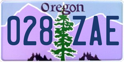 OR license plate 028ZAE