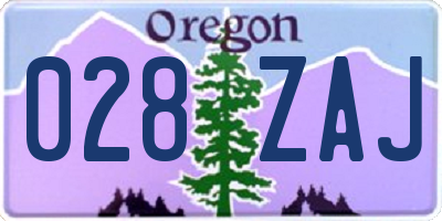 OR license plate 028ZAJ