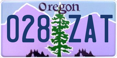 OR license plate 028ZAT
