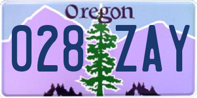 OR license plate 028ZAY