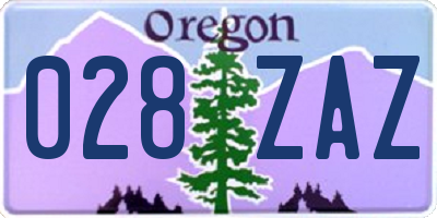 OR license plate 028ZAZ