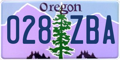 OR license plate 028ZBA