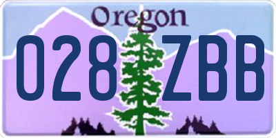 OR license plate 028ZBB