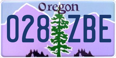 OR license plate 028ZBE
