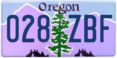 OR license plate 028ZBF