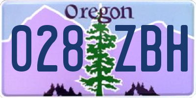 OR license plate 028ZBH