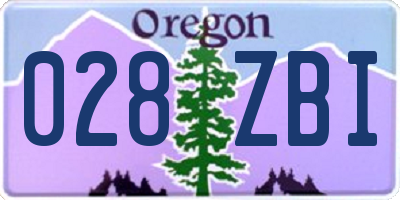 OR license plate 028ZBI