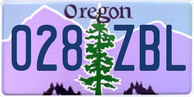 OR license plate 028ZBL