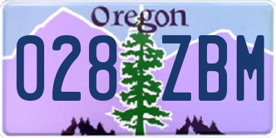 OR license plate 028ZBM