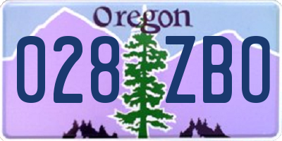 OR license plate 028ZBO