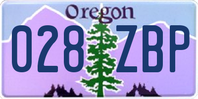 OR license plate 028ZBP