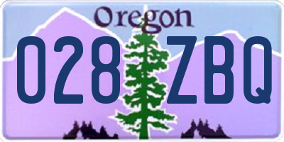 OR license plate 028ZBQ