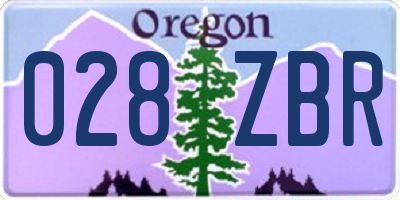 OR license plate 028ZBR