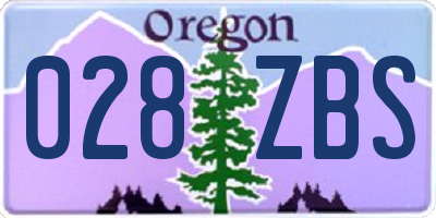 OR license plate 028ZBS