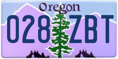 OR license plate 028ZBT