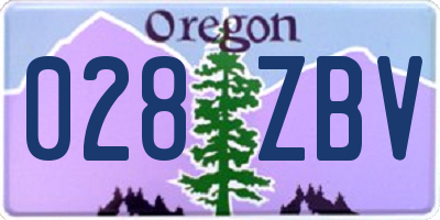 OR license plate 028ZBV