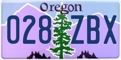 OR license plate 028ZBX