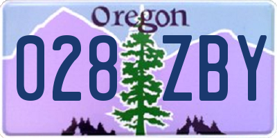 OR license plate 028ZBY