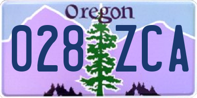 OR license plate 028ZCA