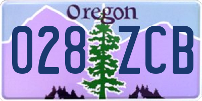 OR license plate 028ZCB
