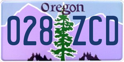 OR license plate 028ZCD