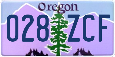 OR license plate 028ZCF