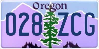 OR license plate 028ZCG