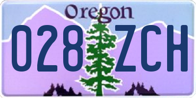 OR license plate 028ZCH