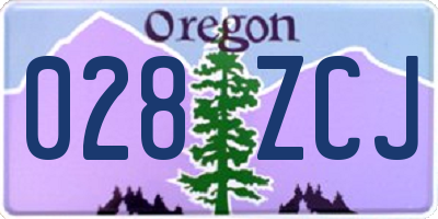 OR license plate 028ZCJ