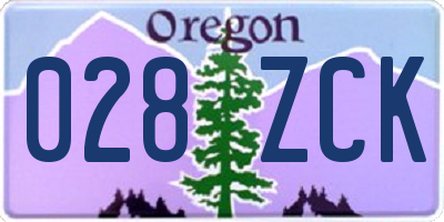 OR license plate 028ZCK