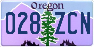 OR license plate 028ZCN