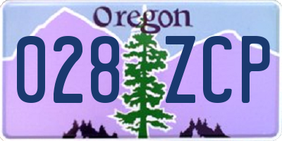 OR license plate 028ZCP