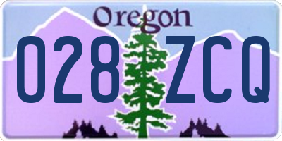 OR license plate 028ZCQ