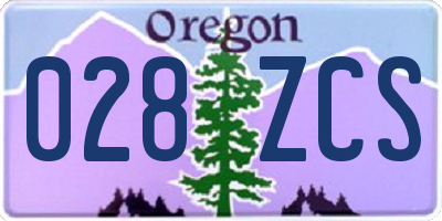 OR license plate 028ZCS