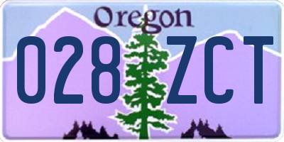 OR license plate 028ZCT