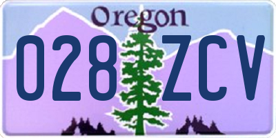 OR license plate 028ZCV