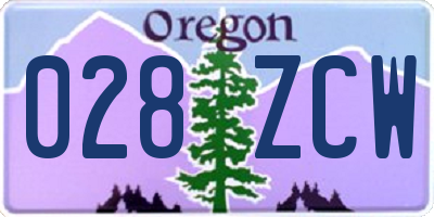 OR license plate 028ZCW
