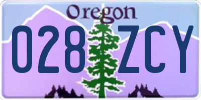 OR license plate 028ZCY
