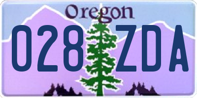 OR license plate 028ZDA