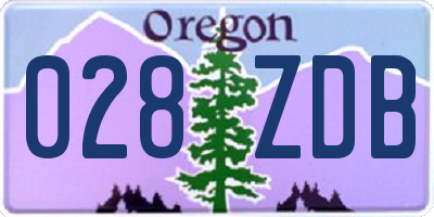 OR license plate 028ZDB