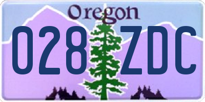 OR license plate 028ZDC