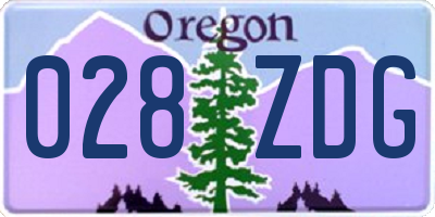 OR license plate 028ZDG