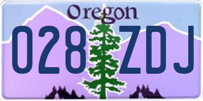 OR license plate 028ZDJ