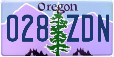 OR license plate 028ZDN