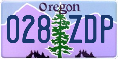 OR license plate 028ZDP
