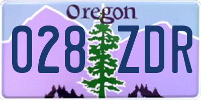 OR license plate 028ZDR